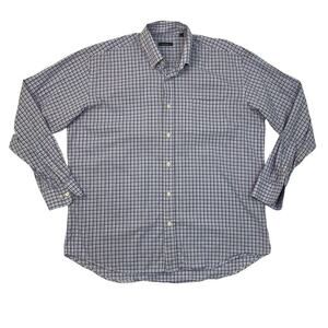 Turtleson Shirt Mens L Large Blue Pink Check Button Down Long Sleeve Pocket